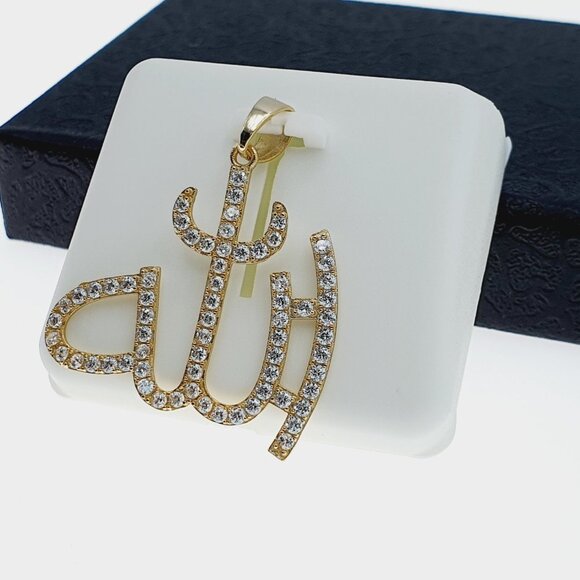 14K Gold Plated 925 sterling silver luxury CZ Pendant, RJUS2085 - Picture 6 of 11